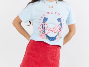 Take Me To The Rodeo Light Blue Graphic Tee