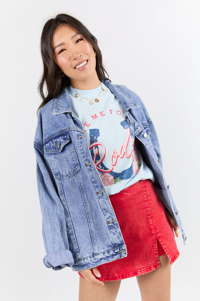 Take Me To The Rodeo Light Blue Graphic Tee - Image 3