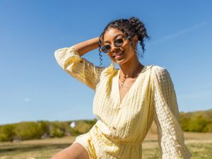 Set On You Yellow Gingham Long Sleeve Romper FINAL SALE