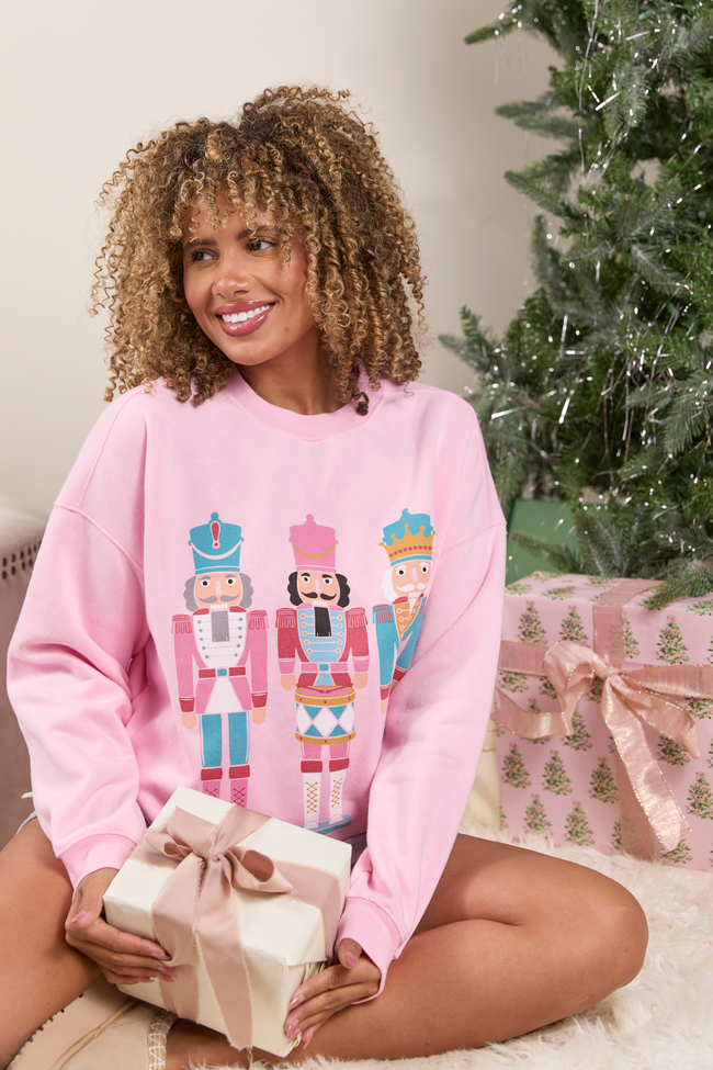 Nutcrackers Light Pink Graphic Sweatshirt
