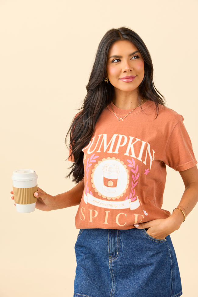 Pumpkin Spice And Everything Nice Rust Graphic Tee - Image 3
