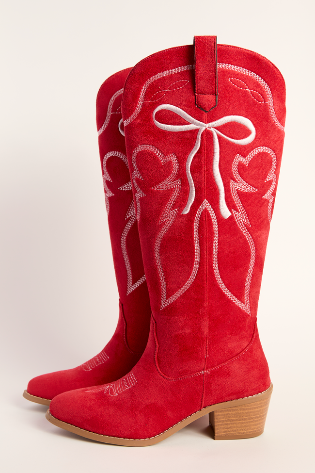 Boss Bow Red Boots - Image 5