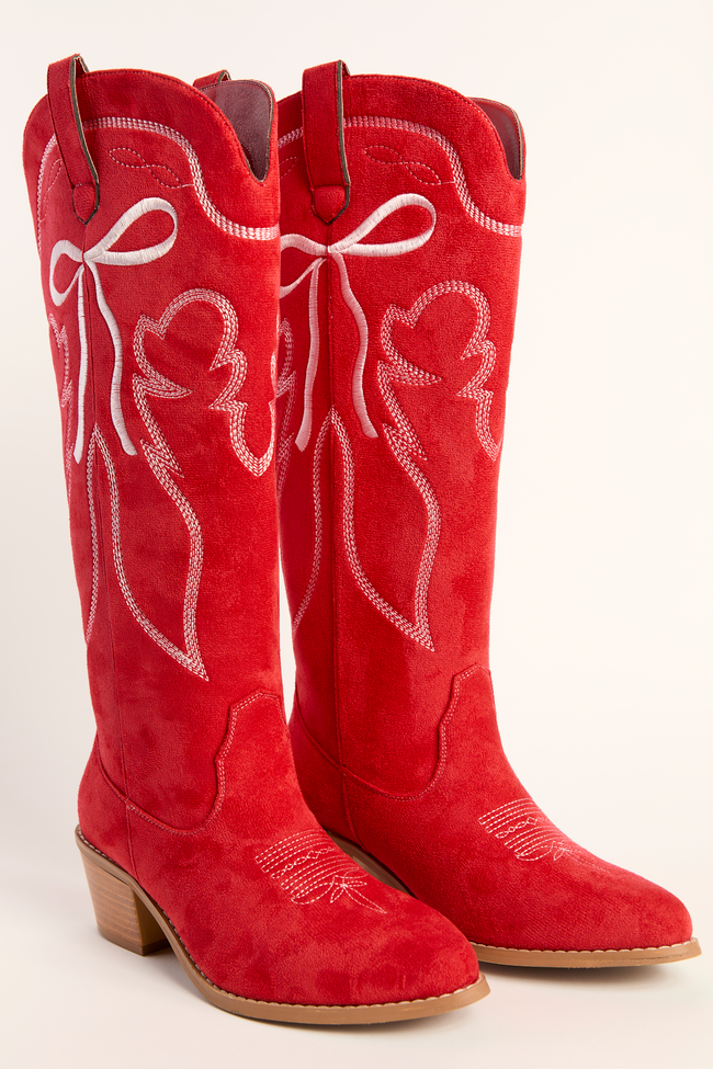 Boss Bow Red Boots - Image 6