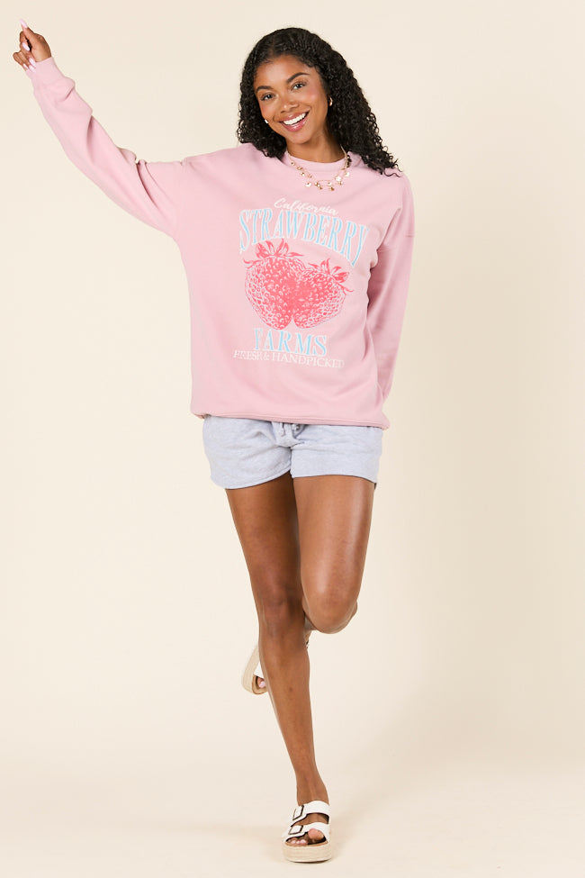 California Strawberry Farms Mauve Graphic Sweatshirt - Image 3