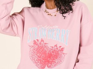 California Strawberry Farms Mauve Graphic Sweatshirt