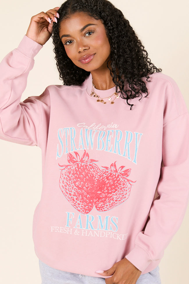 California Strawberry Farms Mauve Graphic Sweatshirt