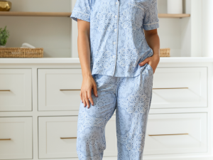 Helena Blue Paisley Pajama Set