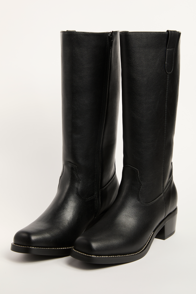 Duston Black Pull On Boots