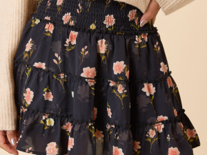 Through the Garden Pink Flower Skort