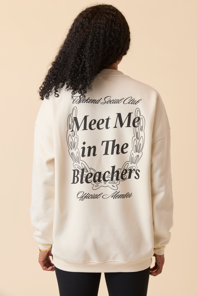 Meet Me In The Bleachers Baseball Cream Sweatshirt - Image 2