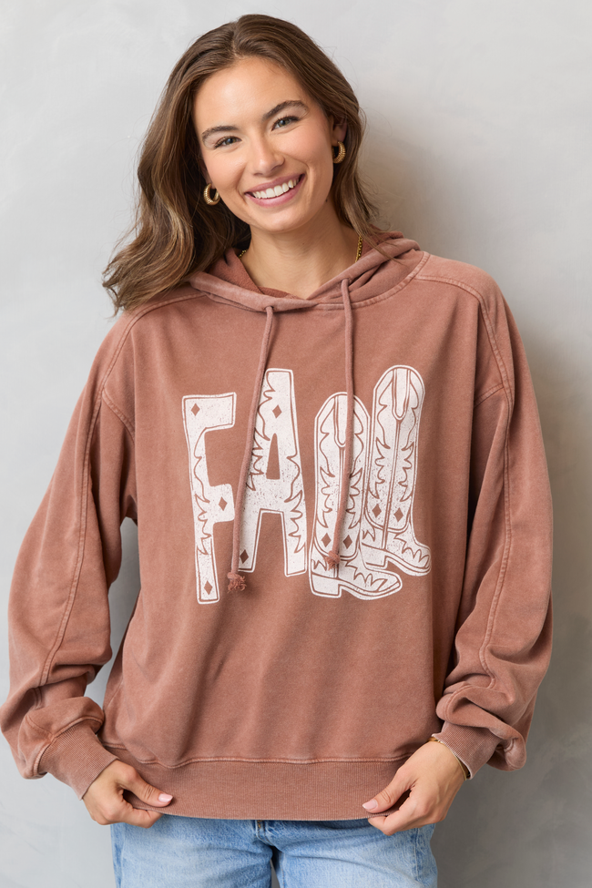 Fall Chestnut Oversized Graphic Hoodie - Image 4