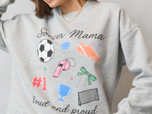Soccer Mama Icons Light Grey Graphic Sweatshirt