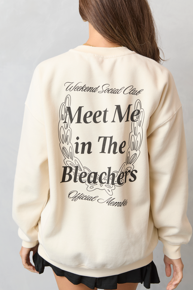 Meet Me In The Bleachers Cheer Cream Sweatshirt - Image 2