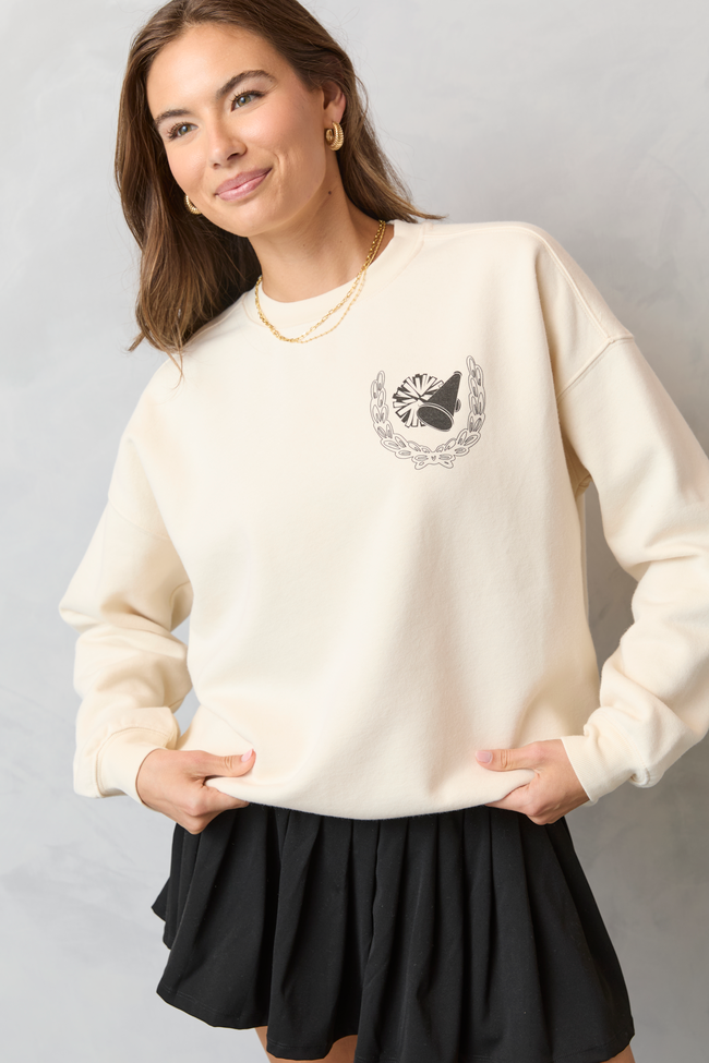 Meet Me In The Bleachers Cheer Cream Sweatshirt - Image 5