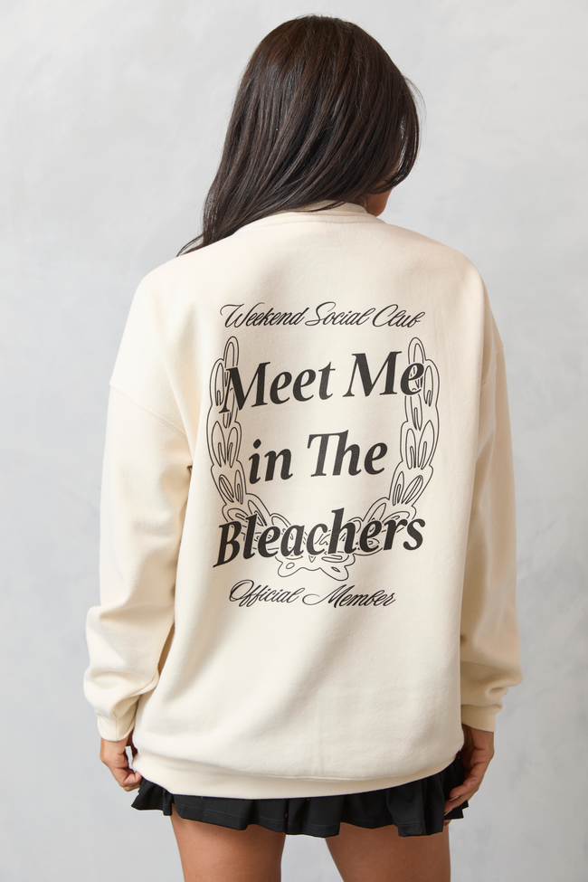 Meet Me In The Bleachers Soccer Cream Sweatshirt - Image 2
