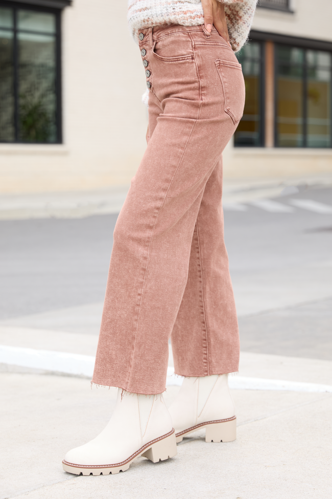 Malia Cappuccino High Rise Wide Leg Jeans - Image 3