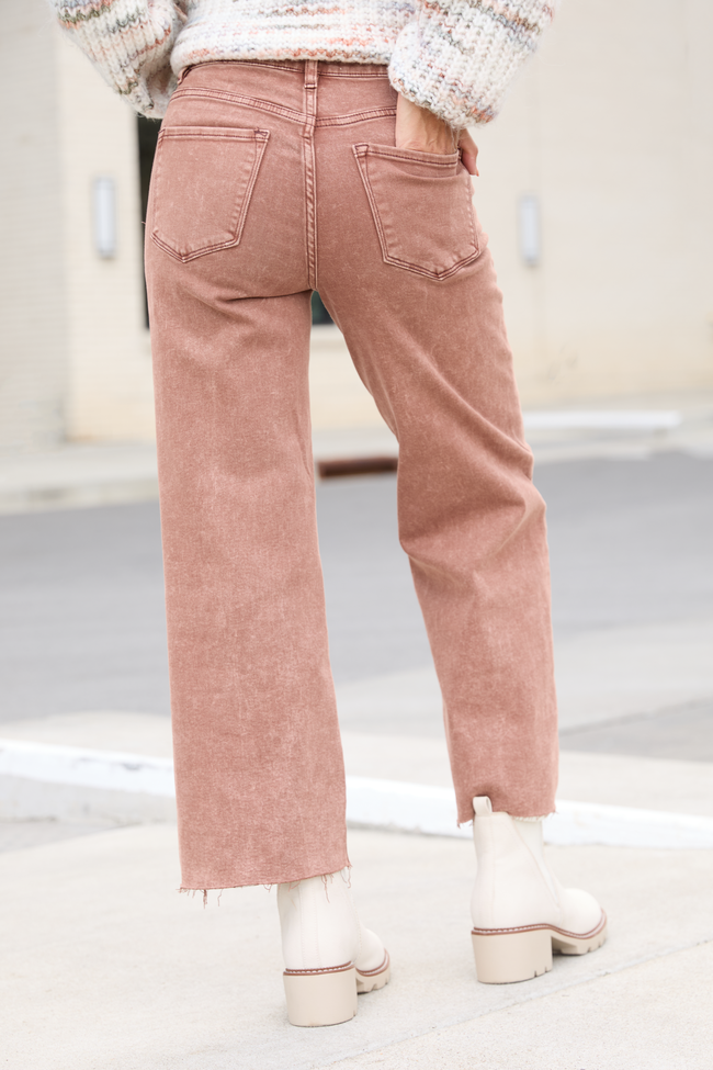 Malia Cappuccino High Rise Wide Leg Jeans - Image 4