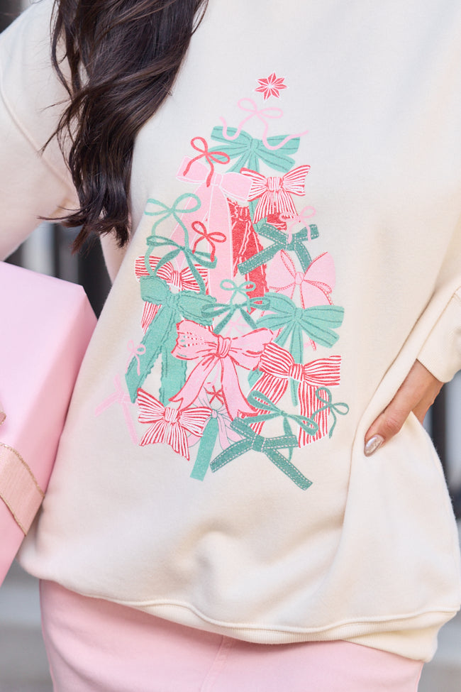 Bow Tree Cream Graphic Sweatshirt - Image 2