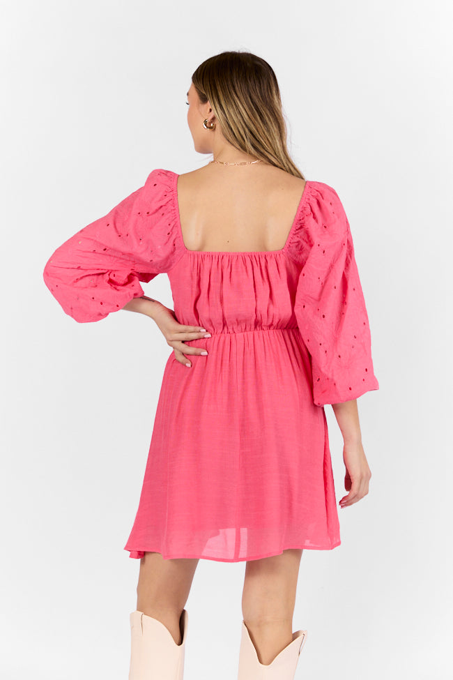 Beautiful Thoughts Pink Lace Sleeve Mini Dress FINAL SALE - Image 5