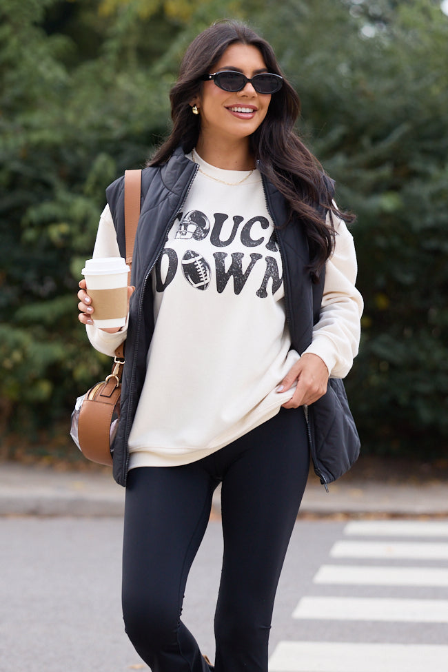 Touchdown Printed Cream Graphic Sweatshirt - Image 4