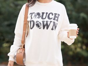 Touchdown Printed Cream Graphic Sweatshirt