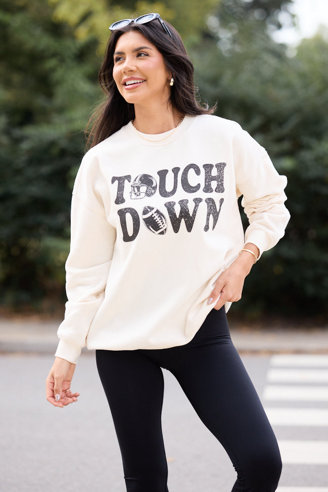 Touchdown Printed Cream Graphic Sweatshirt - Image 5