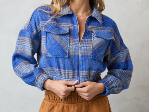Finley Blue Plaid Jacket