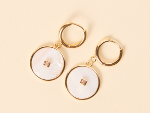Rosalynn White Disc Earrings