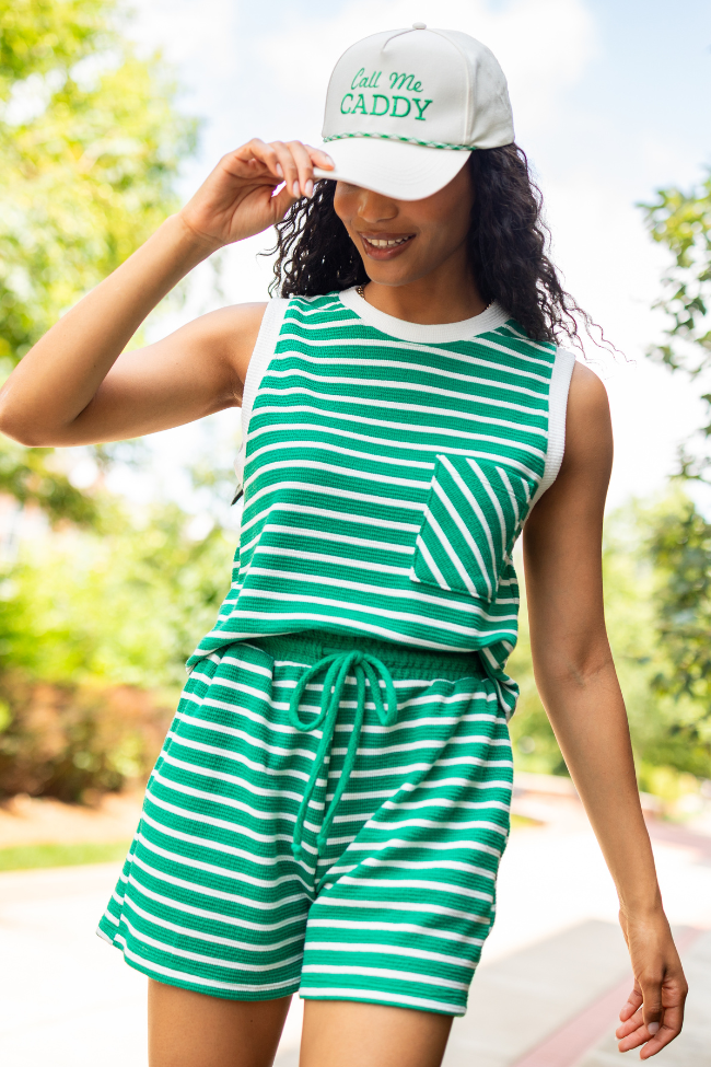 Eloise Green Striped Pocket Tank FINAL SALE