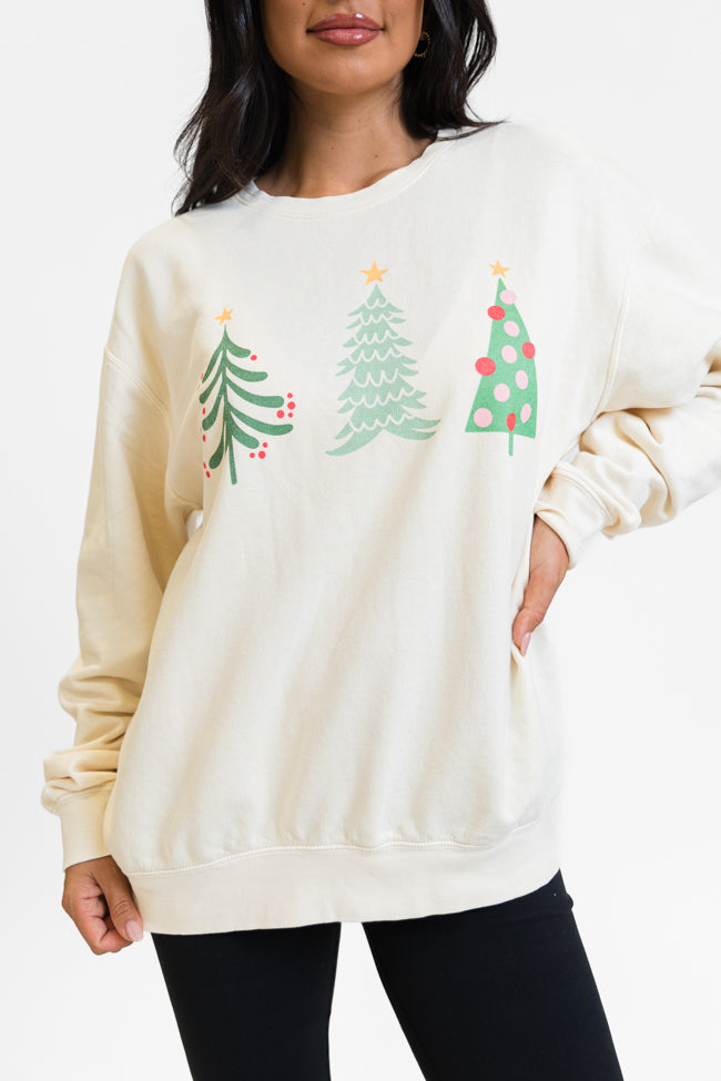 Christmas Trees Cream Graphic Sweatshirt - Image 5