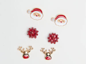Red Santa Trio Earring Set