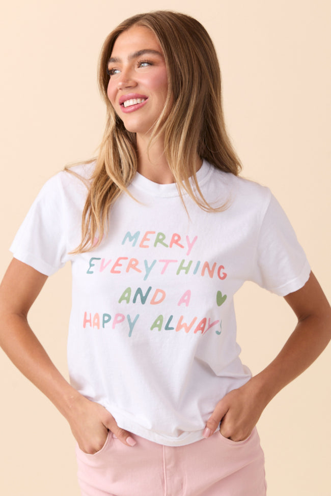 Merry Everything White Graphic Tee - Image 6