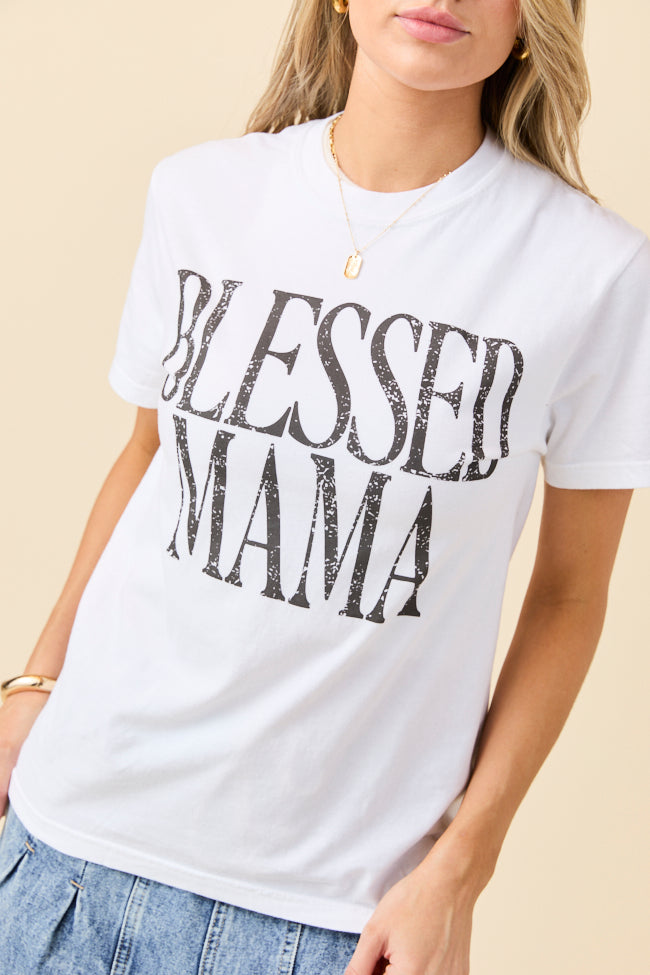Blessed Mama White Graphic Tee Emily Fauver X Pink Lily - Image 4