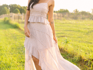 Nancy Neutral Floral Skirt