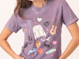 Eras Multi Icons Purple Graphic Tee