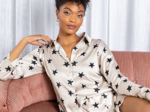 Pajama Party Neutral Stars Pajama Top FINAL SALE