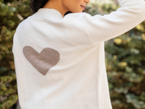 Raven Heart Print Off-White Cardigan FINAL SALE