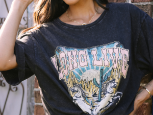 Zutter Long Live Cowgirls Black Graphic Tee FINAL SALE